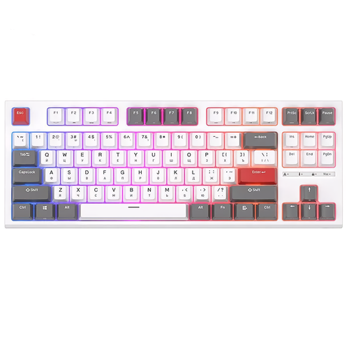 Клавиатура Royal Kludge RK-R87 WhiteGrayRed USB RGB Hot Swap Brown switch 5969₽