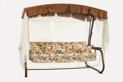 Изображение товара Садовые качели OLSA "Турин", 3-х местные, с москитной сеткой, металл, до 280 кг