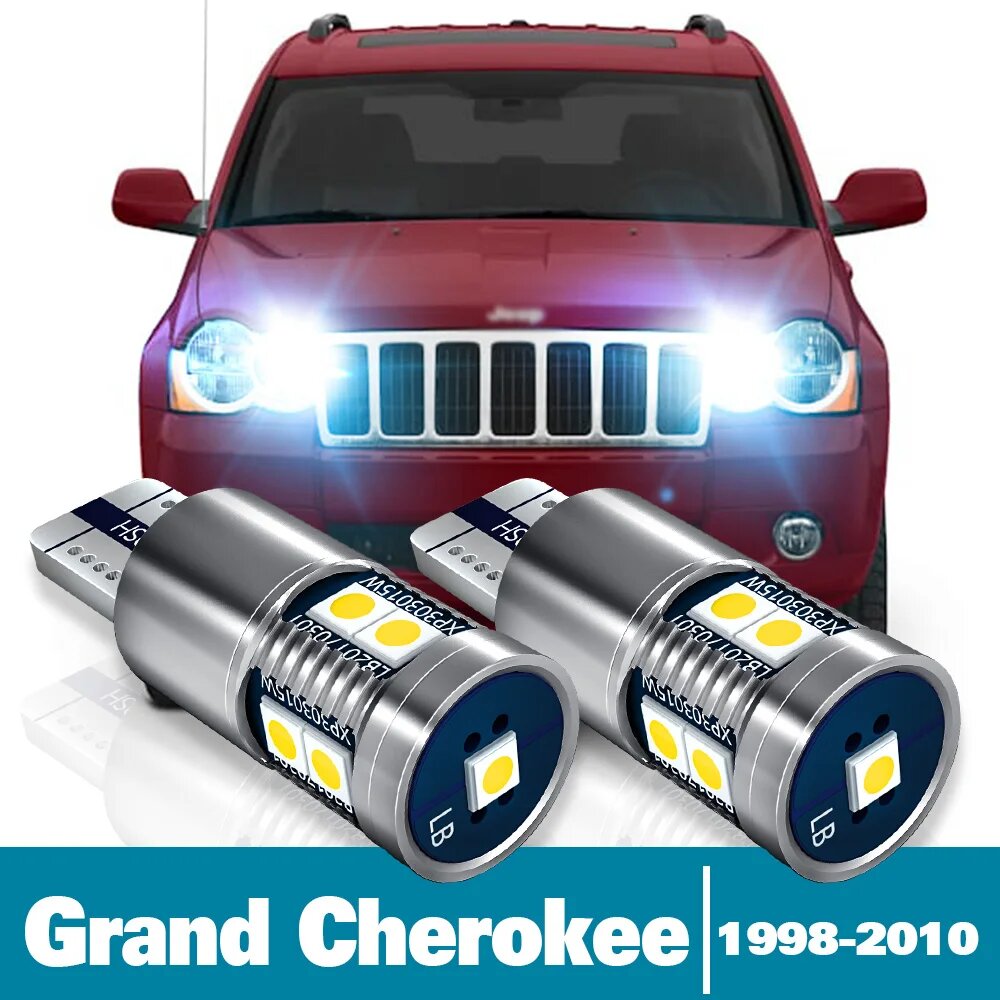 2 шт. светодиодный парковочный фонарь для Jeep Grand Cherokee mk2 mk3 2 3 WJ WG WH WK аксессуары 1998-2010 2003 2004 2005 2006 2007 2008 2009, White, mk2 mk3 1998-2010