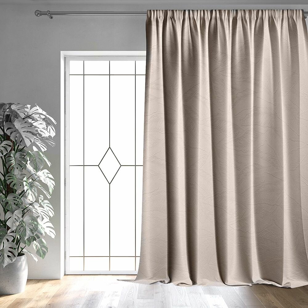 Штора-портьера LINA бархат 145х280 см кремовая