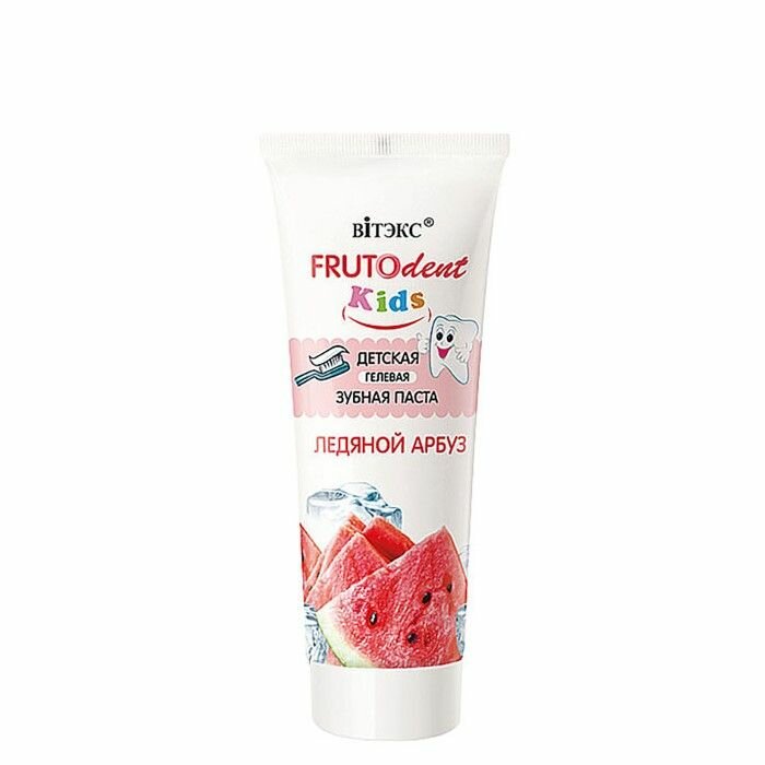 Детская зубная паста Белита-Витэкс "FrutoDent", Kids, Ледяной арбуз, гелевая, без фтора, 65 мл