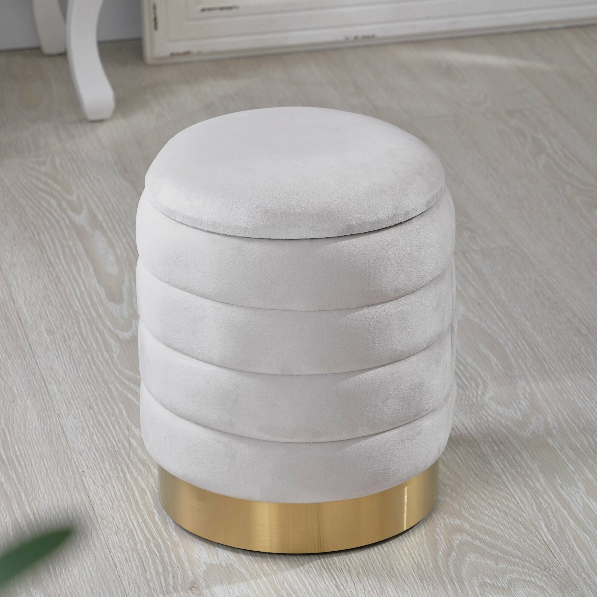 49-338M Пуф с крышкой 30х30х35см, МДФ, ткань, поролон, металл, Glasar