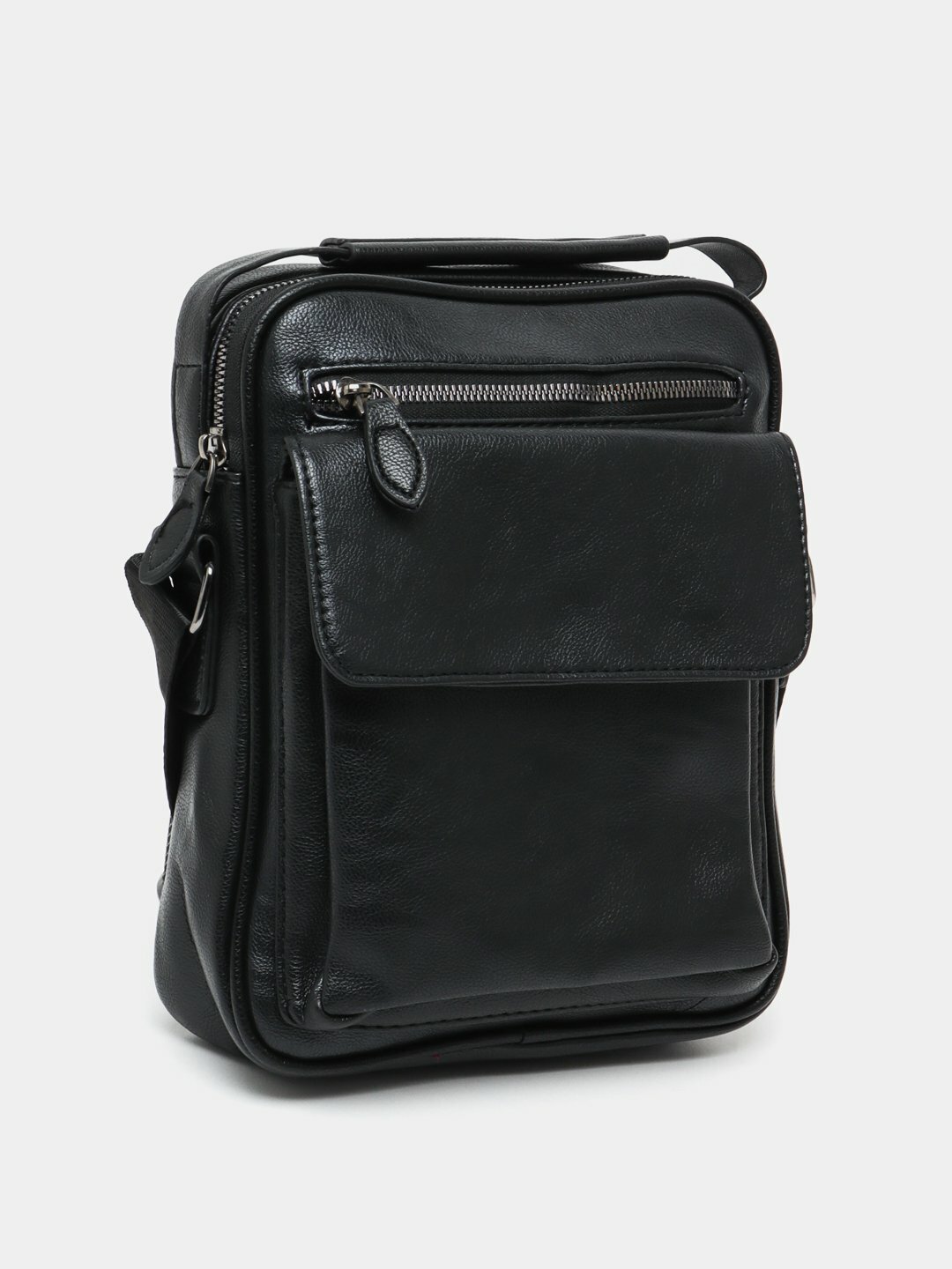 Сумка барсетка , фактура гладкая, черный-04 — фото 1