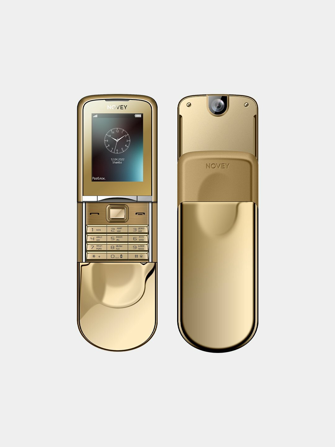 Кнопочный мобильный телефон Novey N880 с 2 - SIM слотами, Золотой