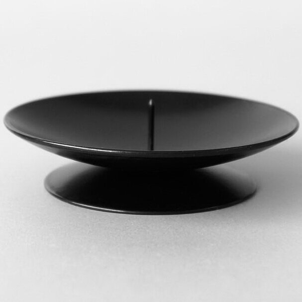 Подсвечник-блюдце Лотос на 1 свечу, 8*2 см, черный, Омский Свечной, 966004