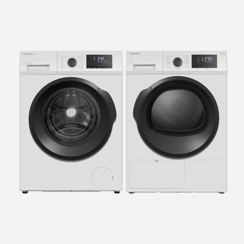 Изображение товара Комплект из стиральной машины с инвертором и сушильной машины с тепловым насосом MEFERI MS10WH85 ULTRA загрузка 10кг