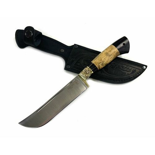 Нож Пчак Узбекский, кованая 95х18, карельская береза, черный граб