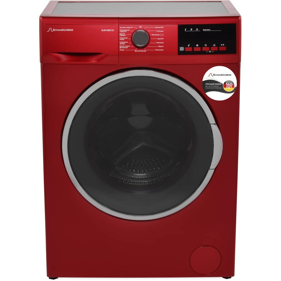 Стиральная машина Schaub Lorenz SLW MG5131, до 6 кг белья, 15 режимов, красная