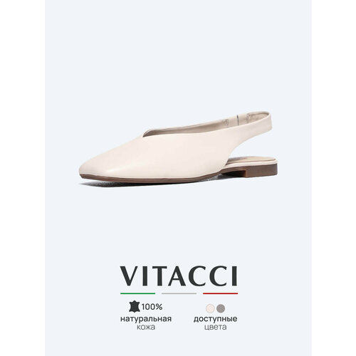 фото Туфли слингбэки vitacci, размер 38, молочный