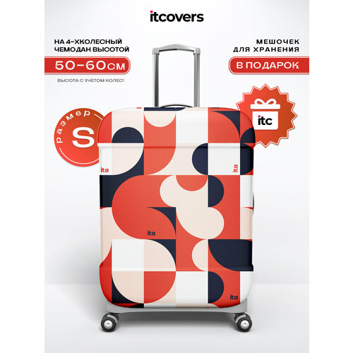 фото Чехол для чемодана itcovers, 3 л, размер s, черный, оранжевый, белый