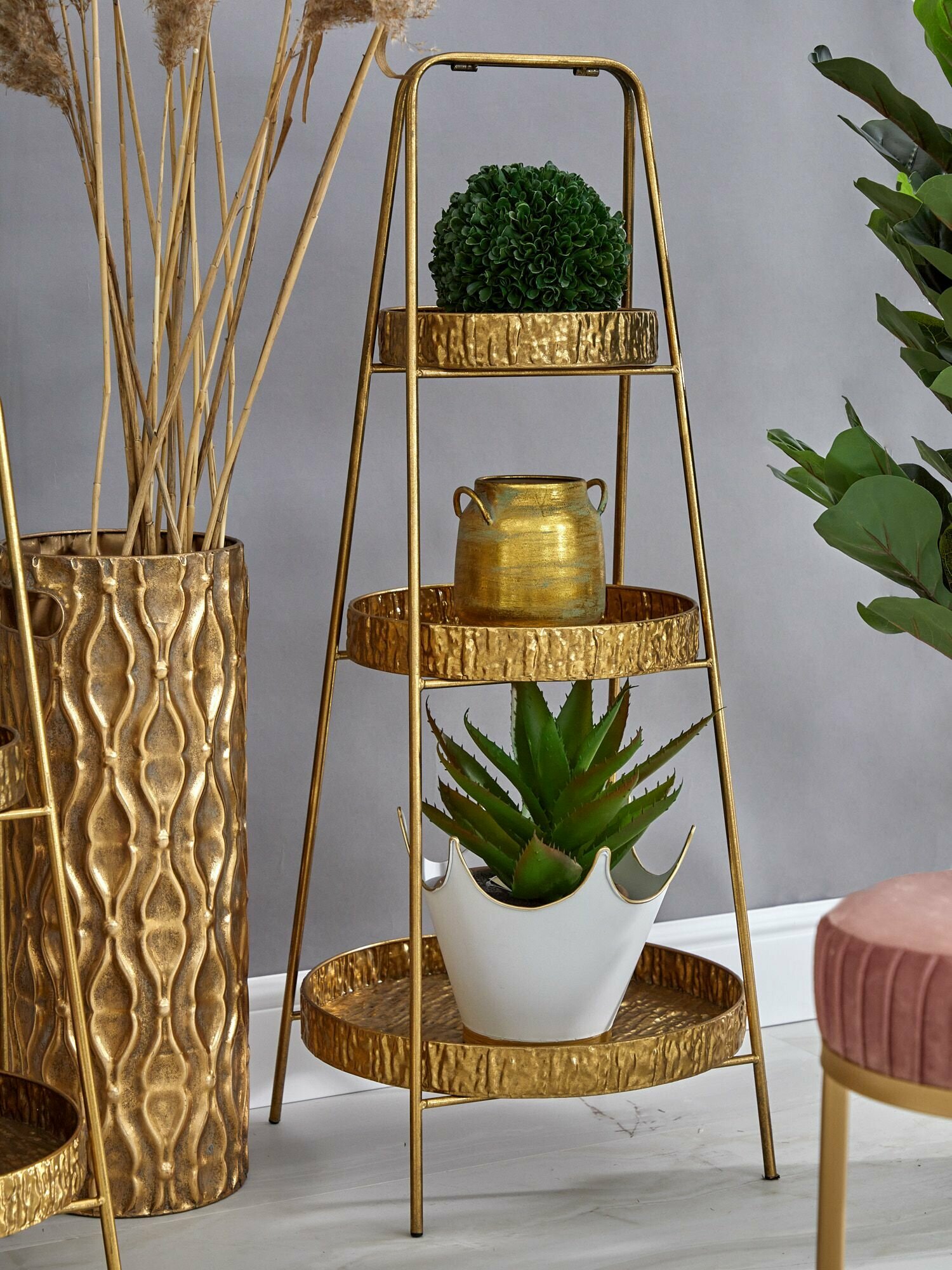 57-430 Этажерка Занзибар, трехъярусная 40х40х96см, Glasar