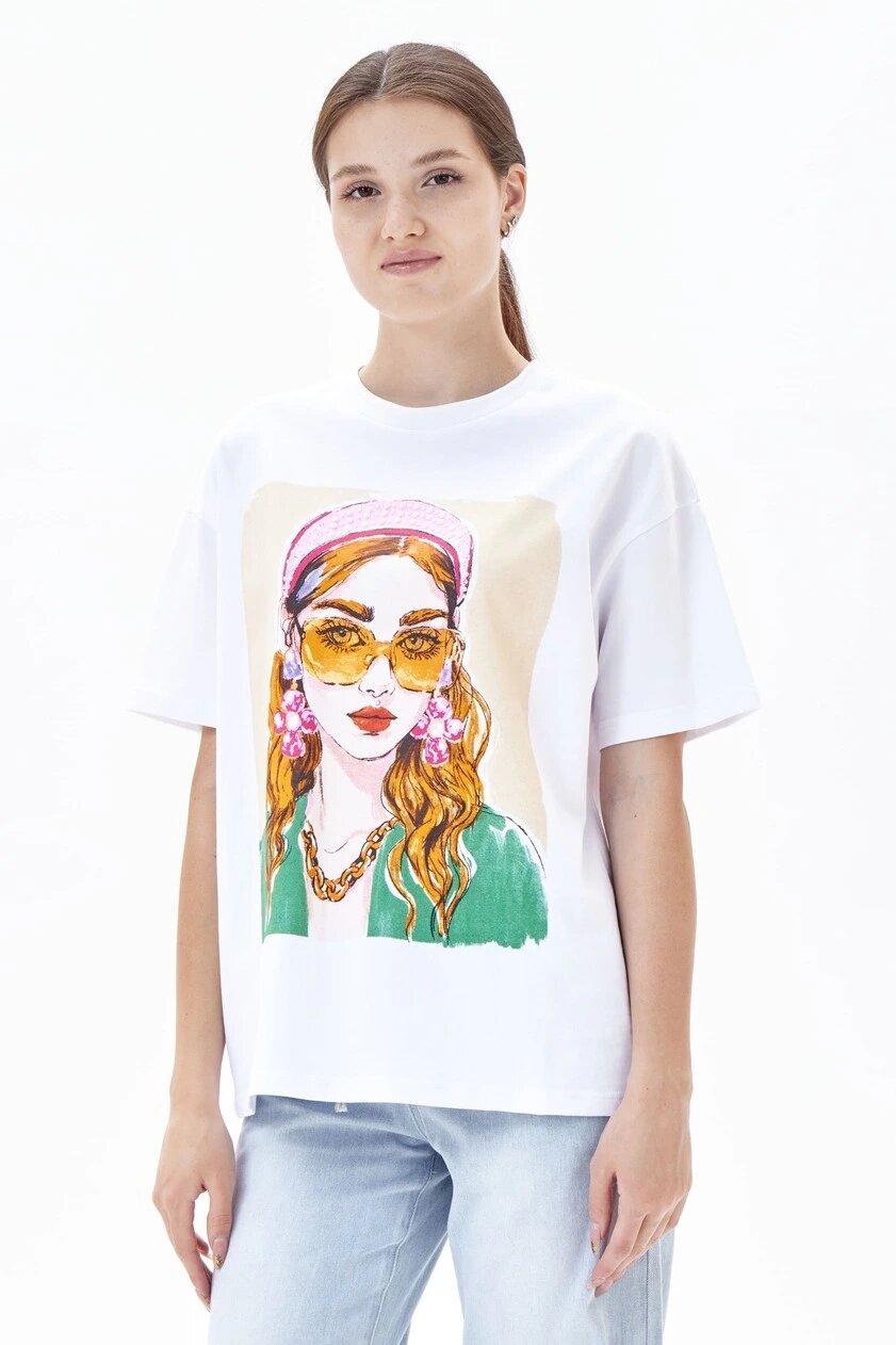 Футболка Selfie, размер XS, белый — фото 1