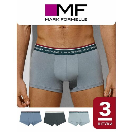 фото Трусы mark formelle нижнее белье, комплект из 3 шт., размер 52, синий, серый