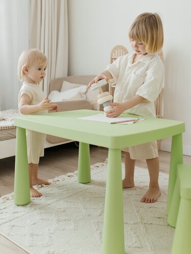 Изображение товара Детский стол BABYROX MINI, зеленый, экологичный пластик, безопасный