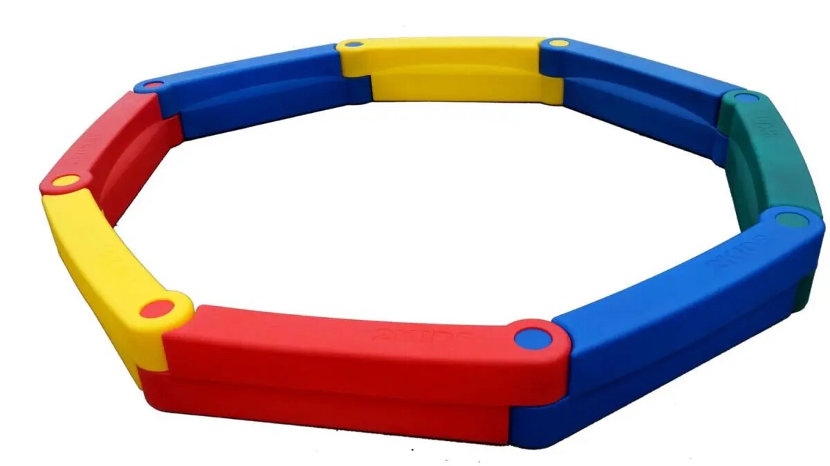 Песочница Family F-6 уличная пластик 3-10 лет 230x230х30 см красная желтая синяя
