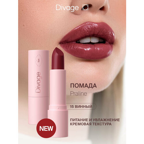 Divage Помада для губ кремовая Praline тон 15 mysterious kiss винная 365₽