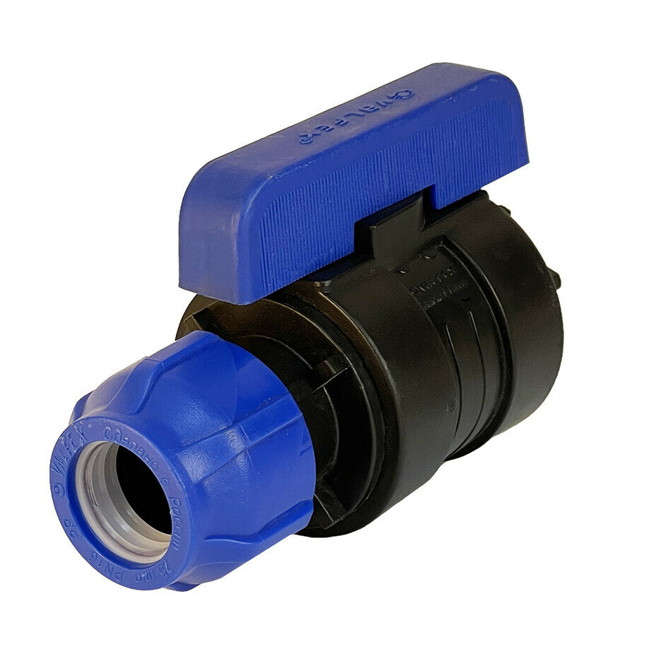 Кран шаровой ПНД компрессионный переходной 25х1/2 ВР(г)