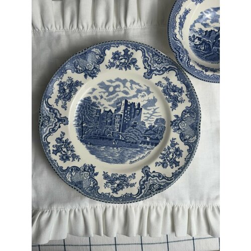 Обеденная тарелка в стиле британского ретро, 25 см, фарфор