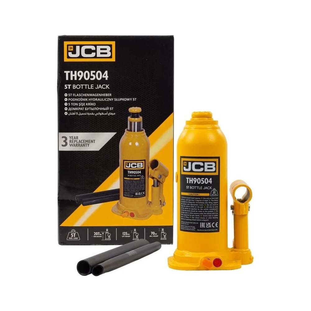 JCB Домкрат бутылочный 5т с клапаном JCB TH90504 58023 