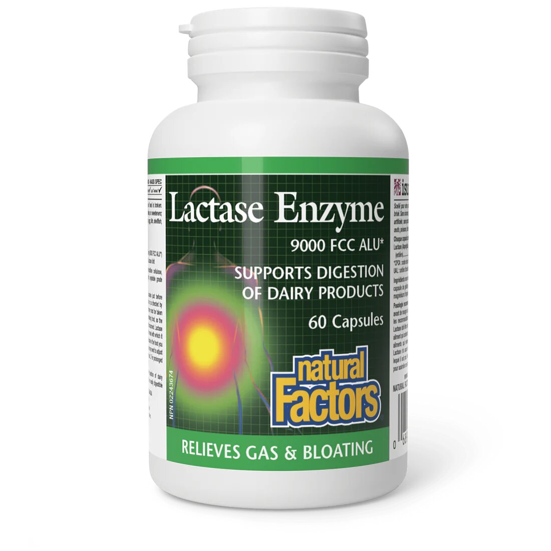 Картинки Natural Factors, Lactase Enzyme, Фермент Лактаза в капсулах, 9000 FCC ALU, 60 шт.