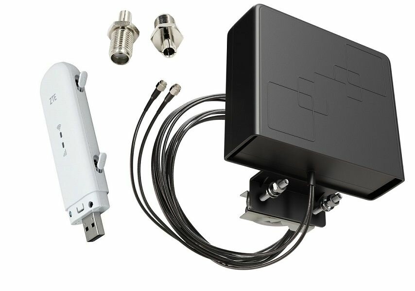 ZTE MF79u модем Wi-Fi с направленной панельной антенной BAS-2346 12 dBi + кабель 2*5м, комплект усиления 3G/4G LTE