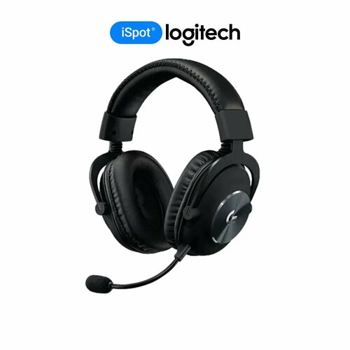 Игровые наушники Logitech G PRO X с микрофоном проводные черные 14565₽