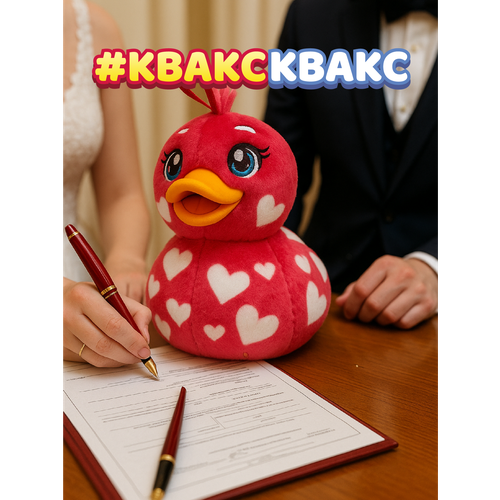 фото Мягкая коллекционная игрушка kwaaks (квакс), утка купидон, 10 см