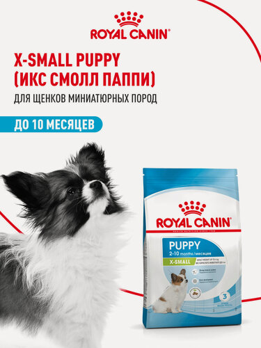 Изображение товара Сухой корм для щенков Royal Canin X-Small Puppy для миниатюрных пород, 1,5 кг