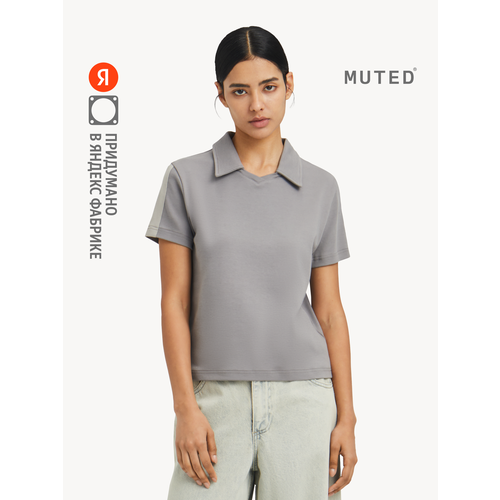 фото Футболка muted regular polo, размер l, темно-серый