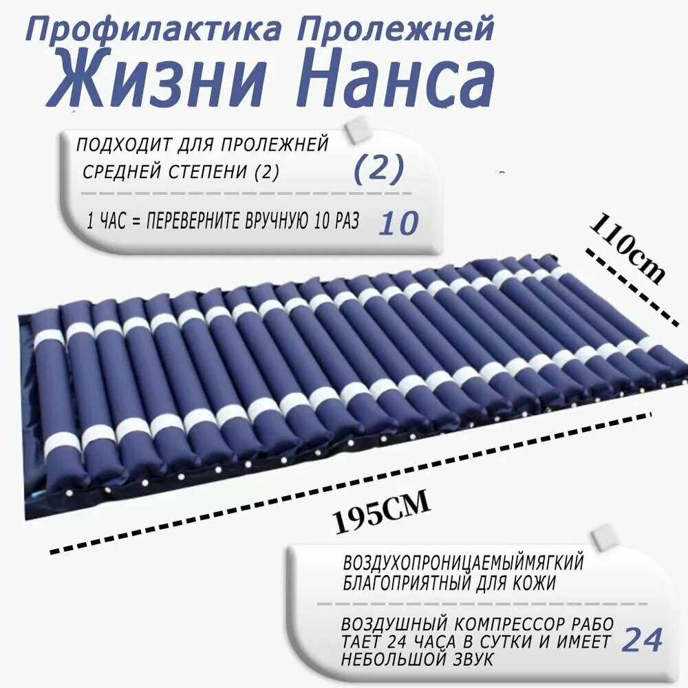 Изображение Матрас противопролежневой Жизни Нанса L1, с компрессором, темно-синий