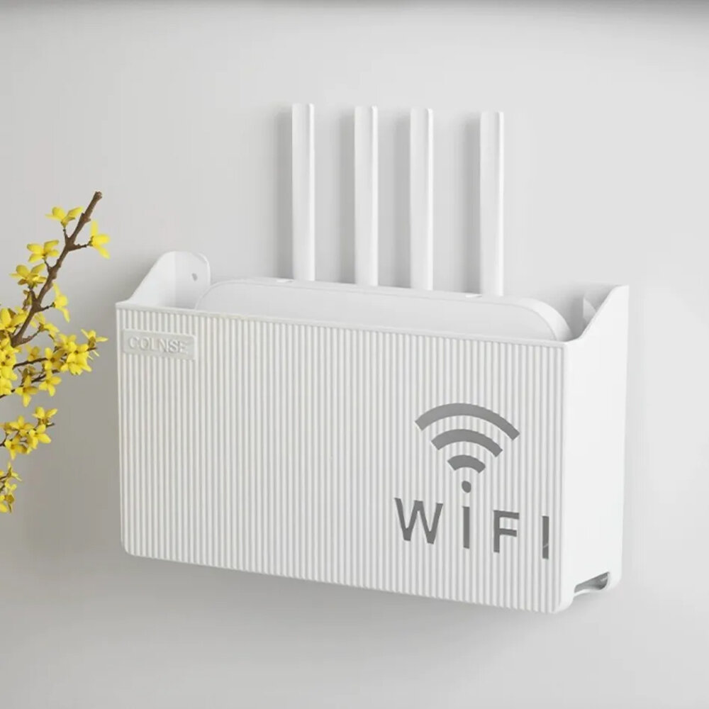 Полка короб держатель для WI-FI роутера 24х14х6 см цвет белый