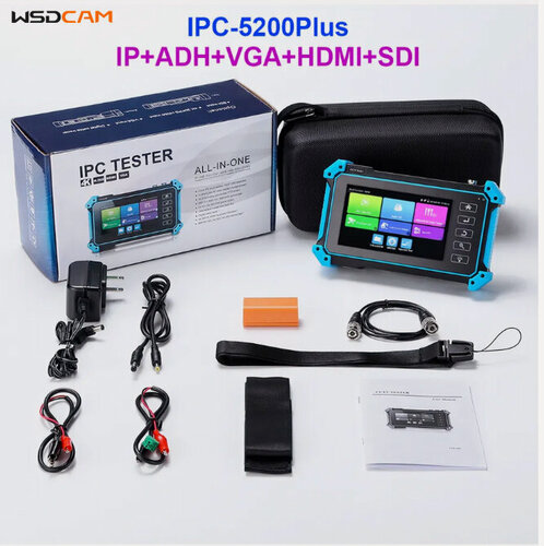 Изображение товара Тестер сетевых IP-камер IPC-5200 Plus 8MP AHD+VGA+HDMI+SDI 4K HD 5" IPS сенсорный экран