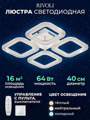 Светильник потолочный светодиодный Rivoli Nikki 6112-104 64 Вт LED 2800К - 6200К модерн с пультом
