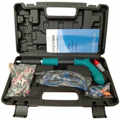 Пневматический инструмент MAX 1 гвоздезабивной для бетона металла в наборе 30 монтажных гвоздей