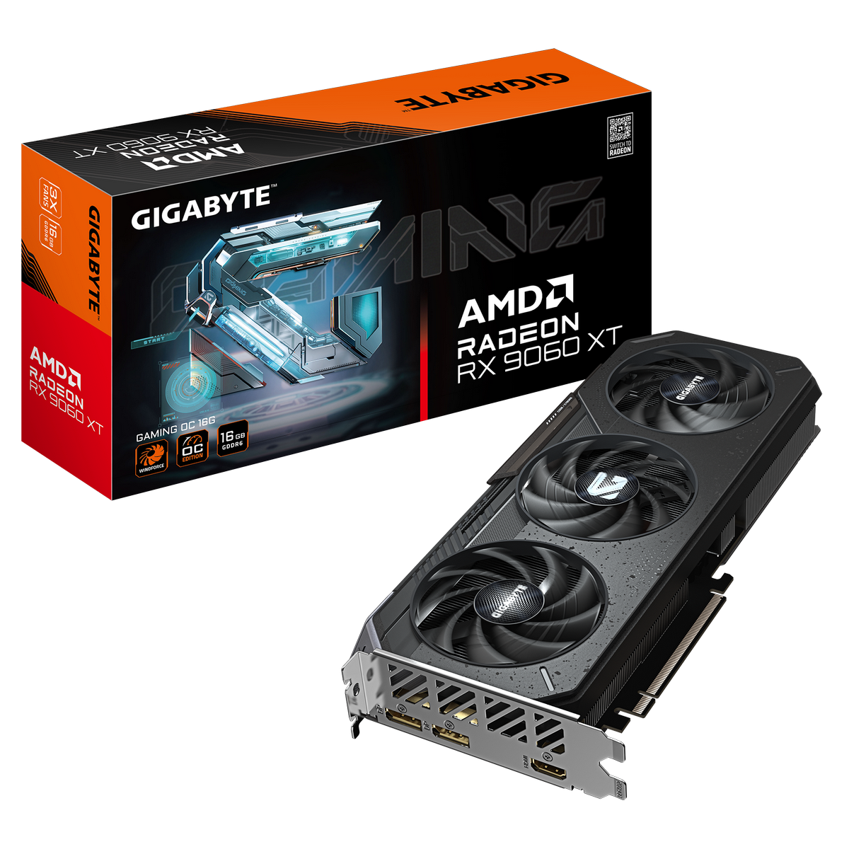 Видеокарта Gigabyte Radeon RX 9060 XT 16 ГБ (RX 9060XT GAMING OC 16G), RTL