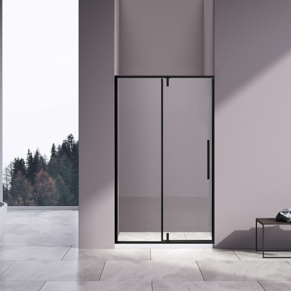 Душевая дверь Vincea Slim-N VDP-4SN100CLB черный матовый стекло прозрачное