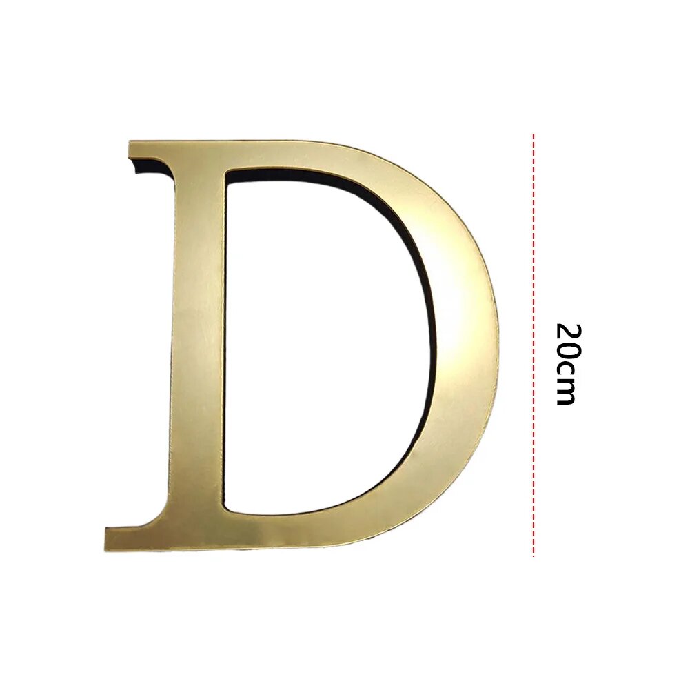 20 см 3D акриловые наклейки на стену с английскими буквами золотые самоклеящиеся наклейки на стену буквы настенные украшения для домашнего декора D