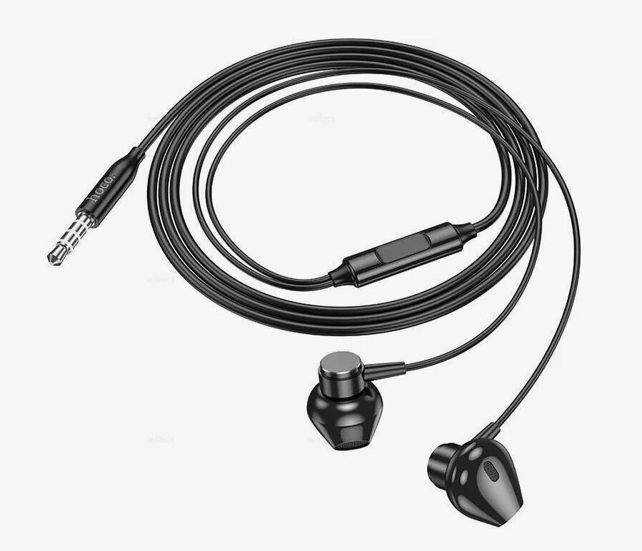 Наушники-гарнитура Hoco M125, проводные, вкладыши, 3.5' mini-jack, черные