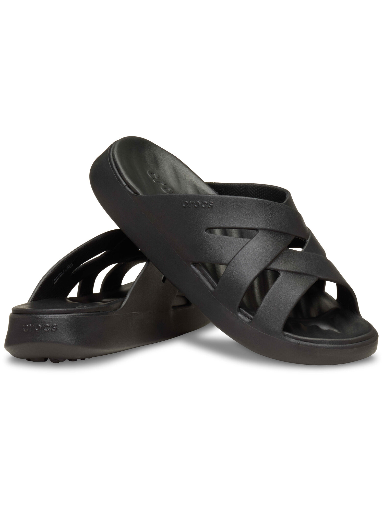 Шлёпанцы Crocs, размер W11 US, черный — фото 1