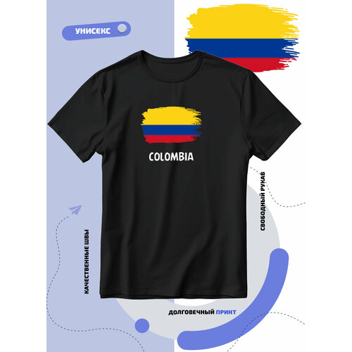 Футболка SMAIL-P с флагом Колумбии-Colombia, размер 7XL, черный
