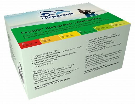 Флокфикс Chemoform в картриджах (8 x 125g) для фильтров с флокулятивной функцией, 1 шт