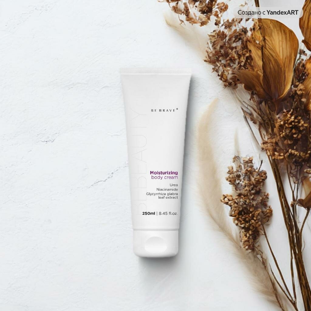 BE BRAVE Увлажняющий крем для тела, интенсивное питание и увлажнение 72 часа, для сухой и очень сухой кожи, 250 мл — фото 1