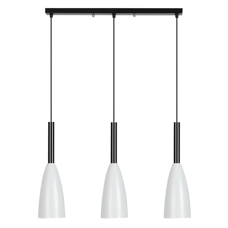 фото Минималистский подвесной светильник, для столовой, длинное основание, серый абажур