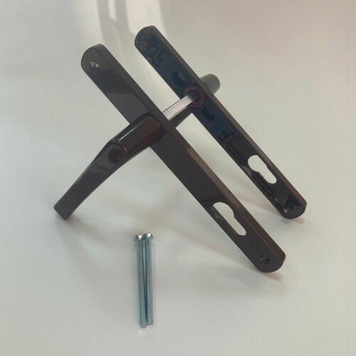 Ручки на планке WinDoorPro коричневый с пружиной 85мм нажимной гарнитур 1052₽