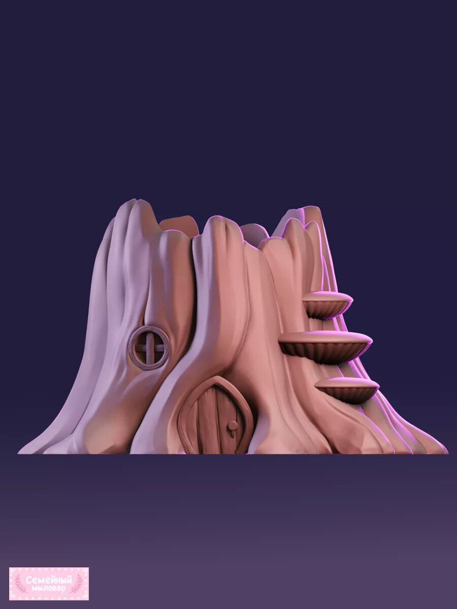 Молд для гипса форма эпоксидной смолы подсвечник кашпо Пень — фото 1