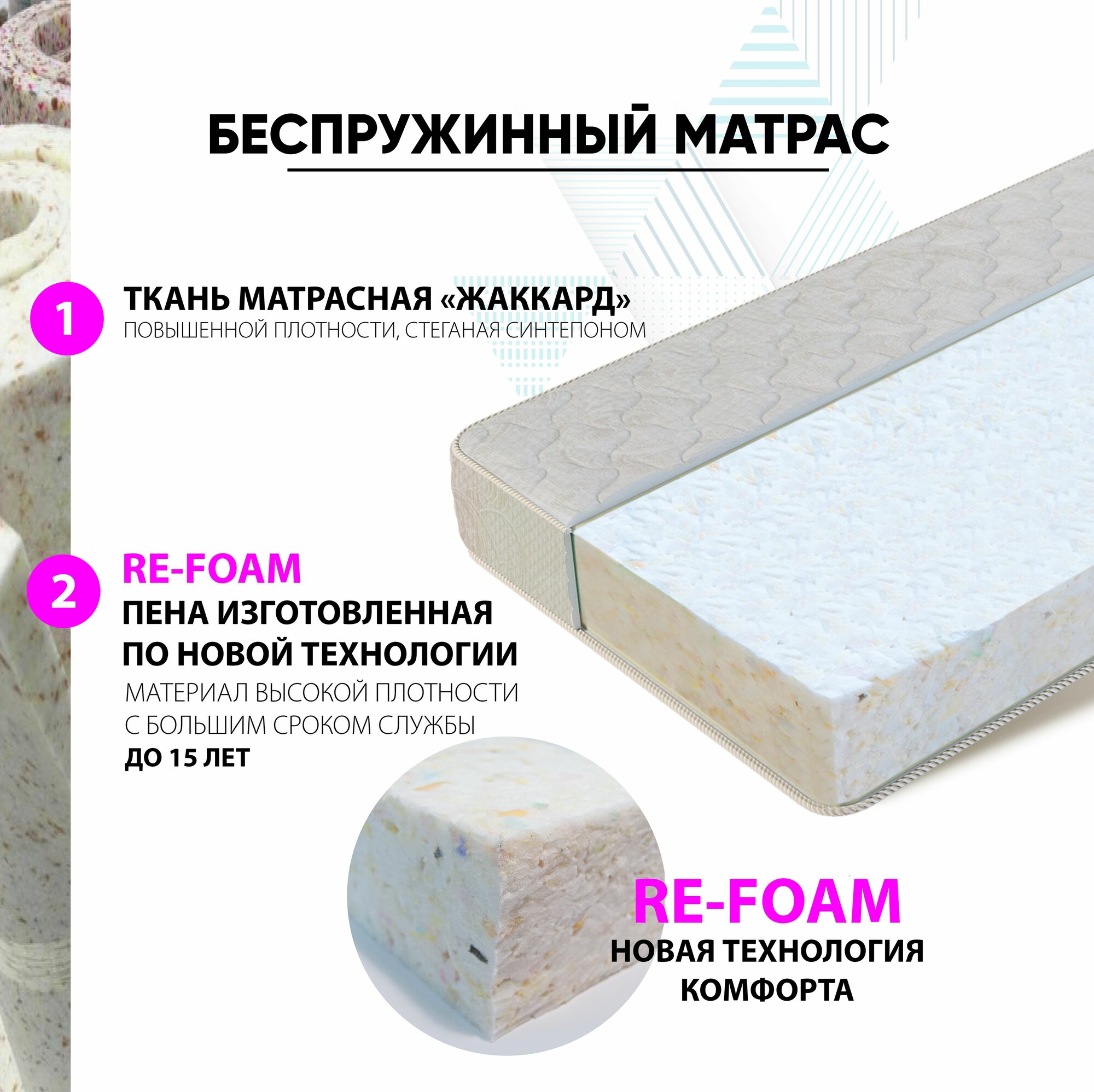 Classica матрас ортопедический беспружинный повышенной жесткости Frigate 140 х 200 см , высота 14 см — фото 1