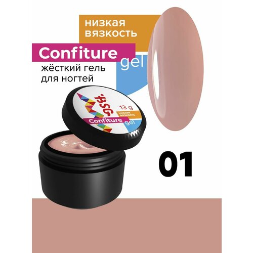 фото Bsg жёсткий гель для наращивания сonfiture №01 низкая вязкость (13 г)