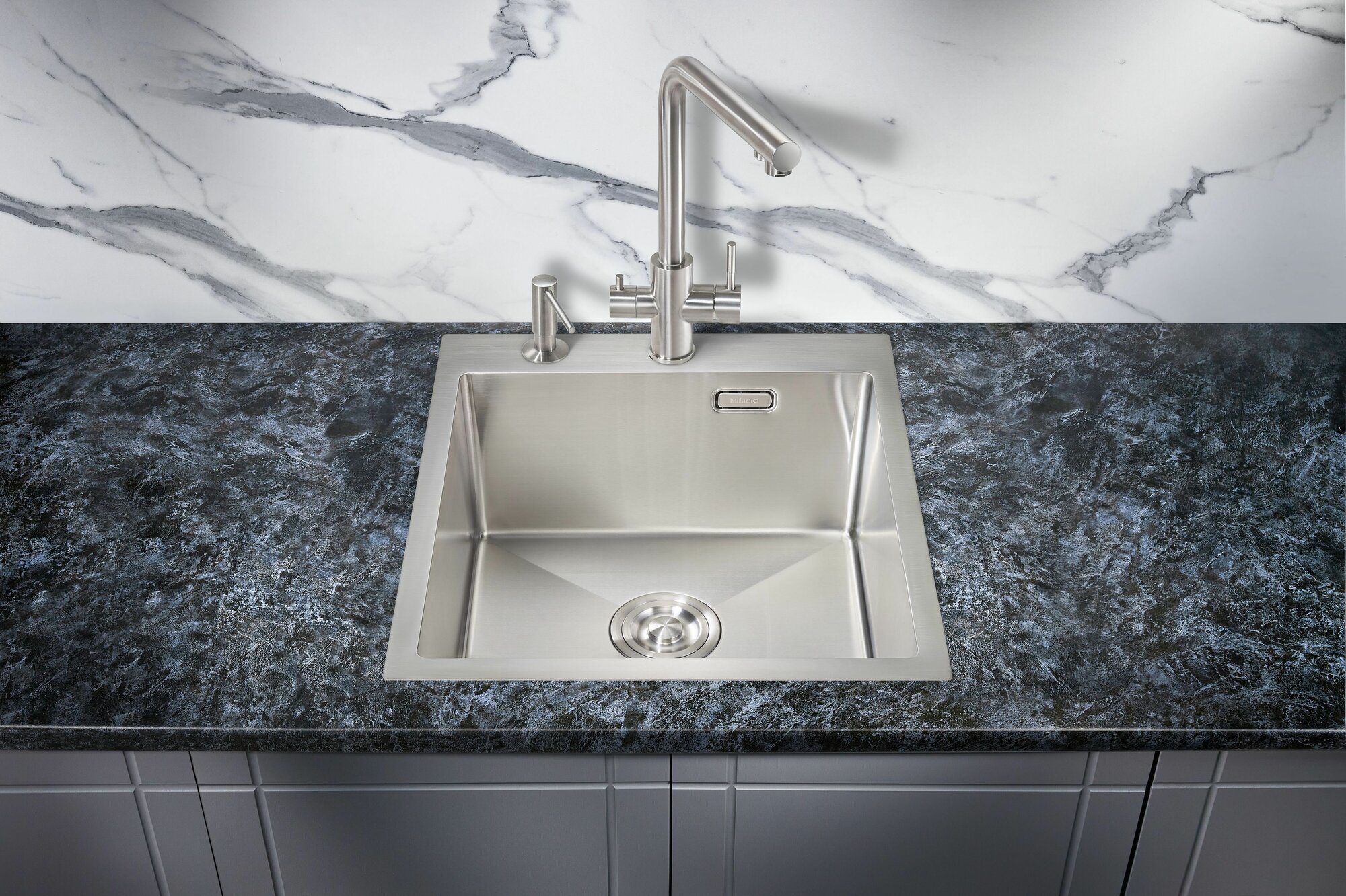 Кухонная мойка MILACIO Denia 46 Steel (MC.77470) сталь нержавеющая