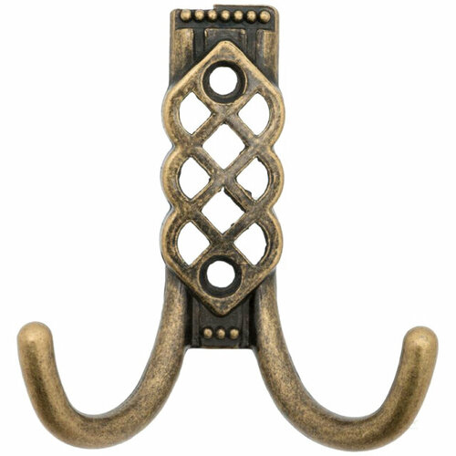 Крючок 2-х рожковый сталь антик бронза 852₽