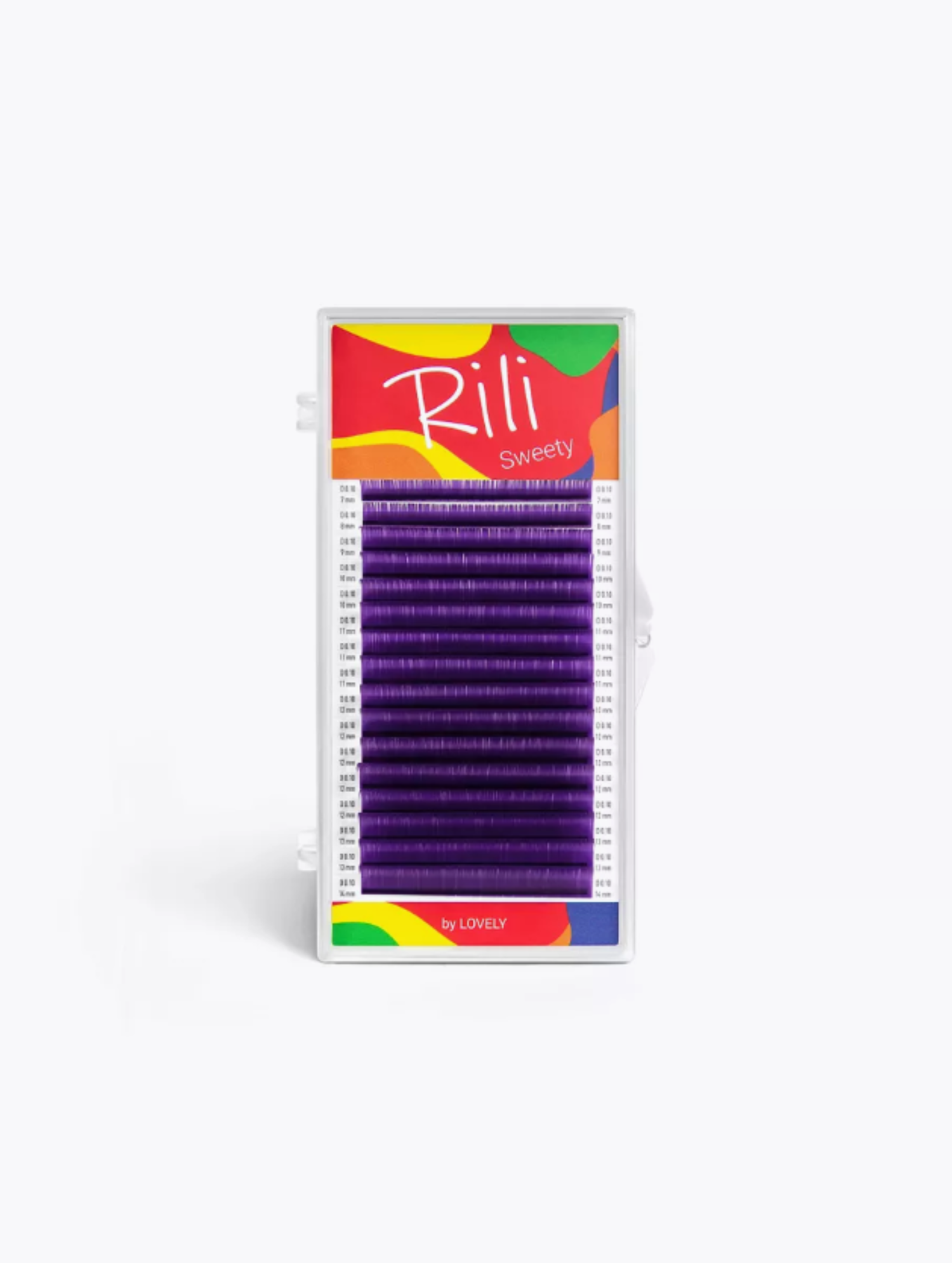 Цветные ресницы Rili Sweety фиолетовые mix D 0.10 7-14 mm (16 линий)